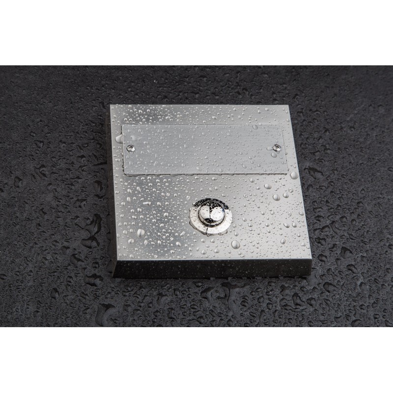 Huber Bell Plate Single Surface-Mounted Rectangular Real Metal with Stainless