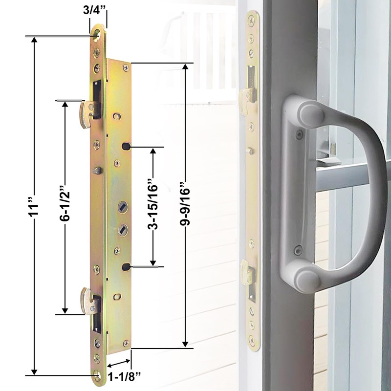 Multi-Point Mortise Lock for Sliding Patio Glass Door, Dual Point