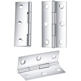 20 Pieces Stainless Steel Hinge, Home Silver Hinge, Metal Butt Hinge, Ball Bearing Door Hinges, Door Hinge Hinges Foldable, Silver Stainless Steel Doors Hinge with Screw, for Wooden Boxes, Cupboard