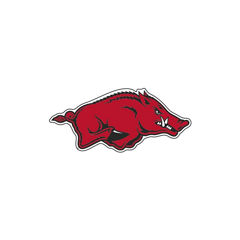 Craftique Arkansas Razorbacks Decal (RED Running HOG-R Decal (3''4''6''12''18''), 3