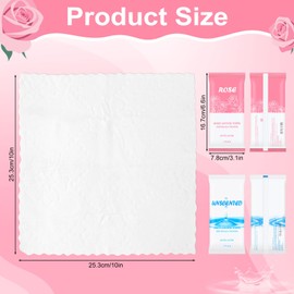 Moist Towelettes, Disposable Pre Moistened Towels Individually Wrapped, Soft Portable Face & Body Wet Towels for Travel Hotel Sport Camping Spa (9.8 x 9.8 inch, Rose & Fresh 30pack)