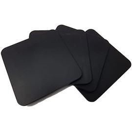 Ashford Ridge Full Grain Leather 10cm Square Coasters - Black 4 Pack