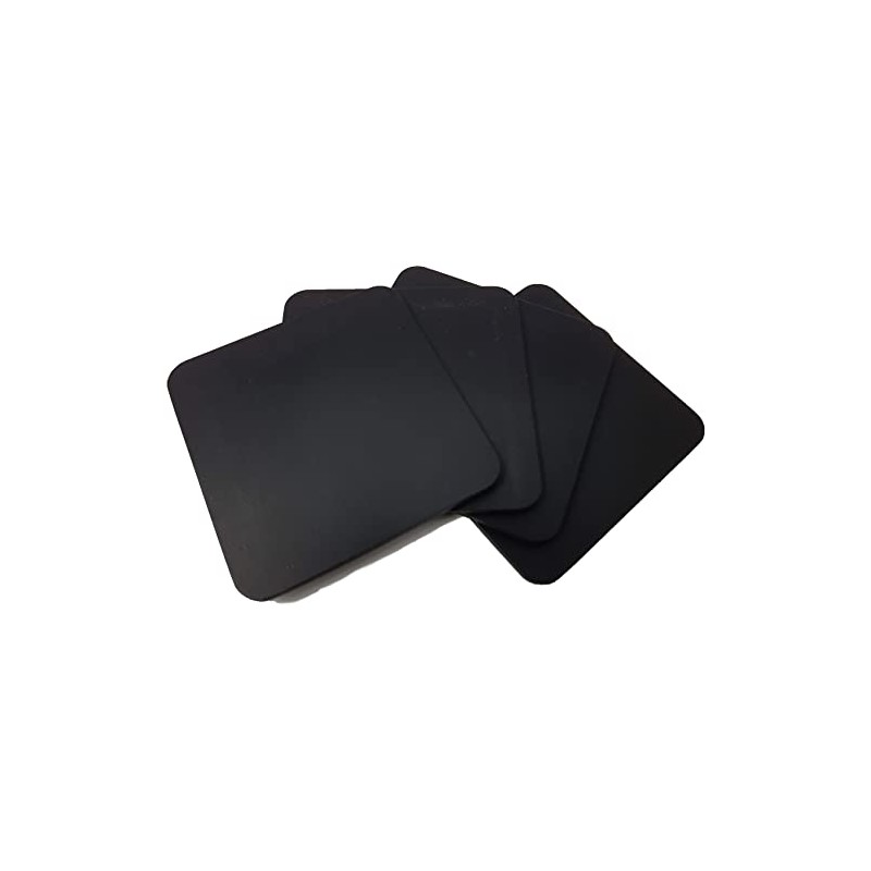 Ashford Ridge Full Grain Leather 10cm Square Coasters - Black