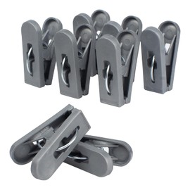 Pinzas para Colgar Ropa/Tendedero | Ganchos Multiusos para Lavandería, Alimentos y Manualidades | Clips de Plástico Reciclado de Máxima Resistencia | Paquete de 36 Piezas Color Plata