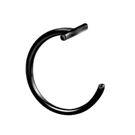 COLORFULBLING Small Hoop Earrings for Women 14K Gold Plated Bar Half Hoop Earrings Tiny Silver Ball Huggie Hoop Earrings for Women Hypoallergenic Hoop Earring, nose ring, lip ring（black）