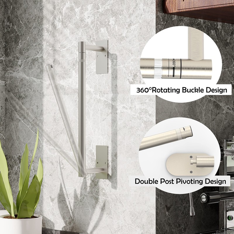 RUACQ Paper Towel Holder Under Cabinet, Wall Mounted or Adhesive