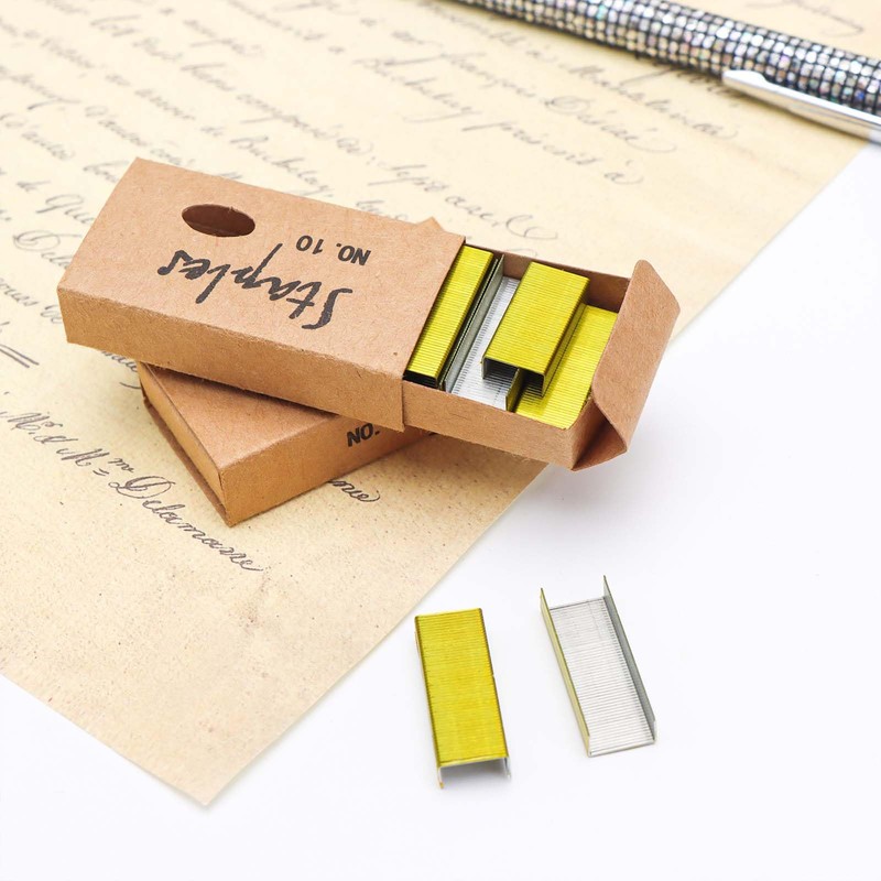 Yellow Gold No.10 Staples Mini Staples Refill 1000/Box 2 Boxes/Pack