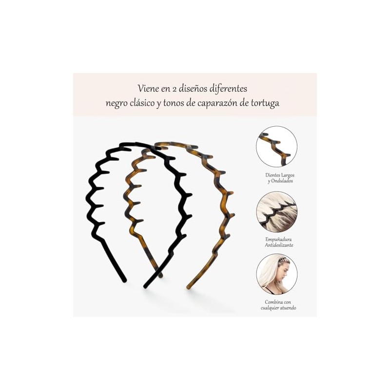 GeorgeX Diadema Ondulada, 2 Piezas Diademas Zigzag para Mujeres y
