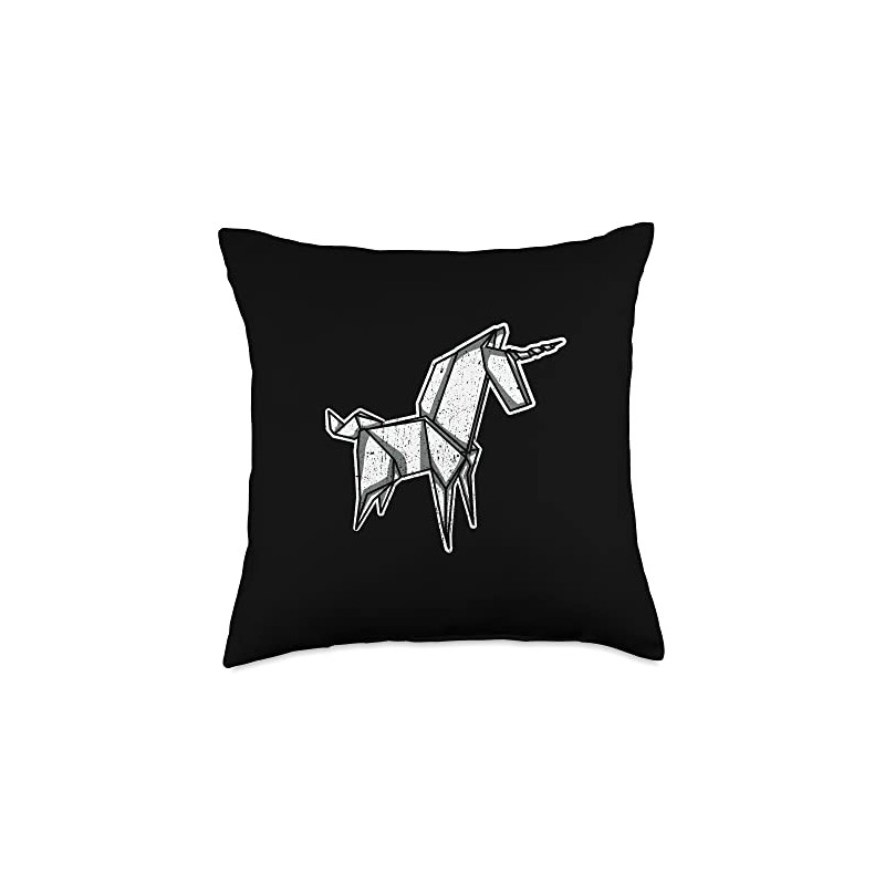 Unicorn Artwork Origami Paper Japanese Art Lover Throw Pillow