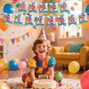2pcs Cartoon Birthday Banners, Pre-Strung Happy Birthday Fishtail Flag Banner