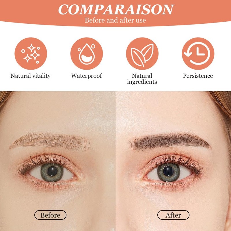 LOPHE Eyebrow Pen with 4 Fork Tip, Long-lasting Waterproof Eyebrow