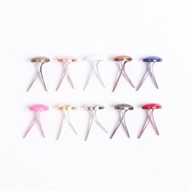 500 Pieces 8mm Round Brads, Paper Fasteners Metal Brads with Box, Paper Fasteners 10 Colors Random Mixed for Paper Crafts, Scrapbooking, Paper Decoration, DIY Art, Card Making, (8mm x 16mm)