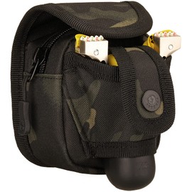 SunForMorning Tactical Slingshot Balls Pouch, MOLLE Attached Storage Waist Bag Military Utility Gadget Gear Pack for Outdoor Sport Traveling (Black Camo)