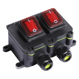 Shengbowi Waterproof On Off Toggle Switch with Red Light Rocker Button Inline Cord Suitable for AC DC Applications Outdoor Use IP66 Protection 20A