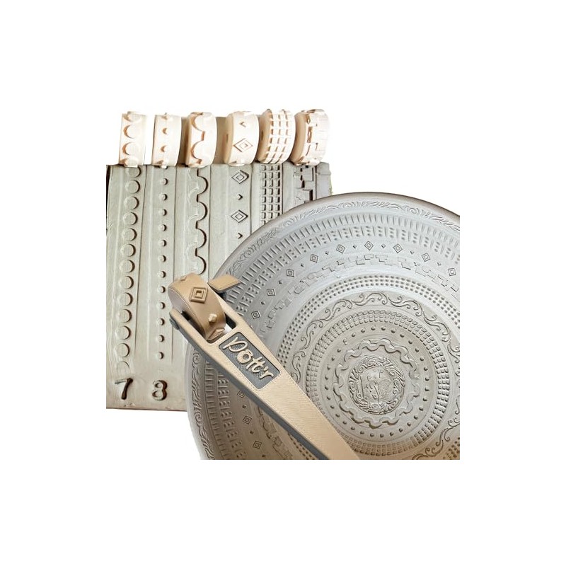POTT'R 6 x Potter’s 12mmx25mm Border Texture Pattern Roller Stamps