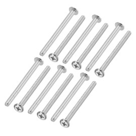 PATIKIL Round Head Screws 8pcs M6-1 x 80mm 304 Stainless Steel 18-8 Full Thread Machine Screw Furniture Screw Connector Bolt