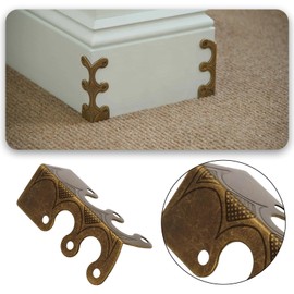 LT Easiyl 12Pcs Metal Corner Protectors Baseboard with Screws for Furniture Living Room Office and Jewelry Gift Packaging 4.8x2.9x2.1cm Bronze