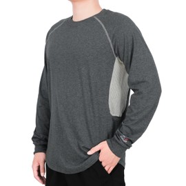 BOCOMAL FR Shirts for Summer Vented Mesh Loose Fit 4oz EX Lightweight Flame Resistant Base Layer CAT1 Crew Shirt