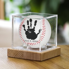 Baby Hand and Footprint Kit - Baby Baseball Handprint Kit with Ink Pad - Newborn Keepsake Shower Gifts for Boys & Girls, New Dad Gifts for Men, Unique Gifts for New Parents/Mom(LED Display Case)