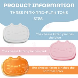 JEYORZY 3 Pieces Squeeze Toy, Kawaii Fluffy Sensory Toy, Anti Stress Squishy, Cat Squeeze Toy, Squishy Squeeze Toy, Cat Squeeze Toy, Funny Anti Stress and Anxiety Relief