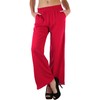 ToBeInStyle Women's Gauze Palazzo Crinkle Pants - Red - Medium
