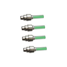 Updated LED Valve Stem Caps Lights Kit,Outdoor Riding Bike Wheel LED Light, Spoke Flash Lights for Cycling Safety in Night, General Bicycle Lights Gift for Riding Enthusiasts,Pack of 4(Green)