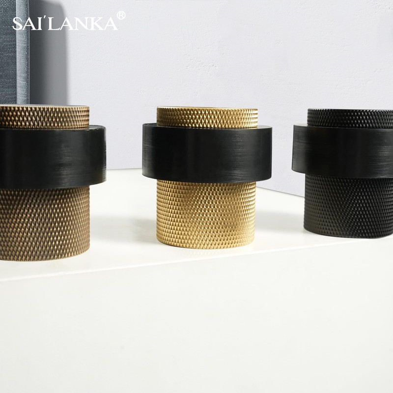 SAILANKA Solid Brass Door Stopper Heavy Duty Cylindrical Floor Mount
