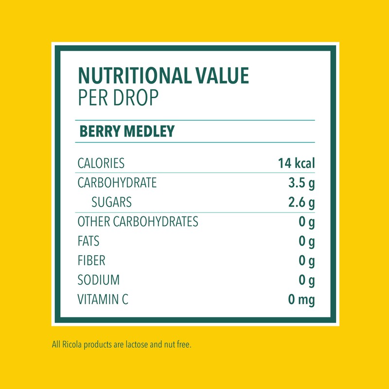 Ricola Berry Medley Throat Drops, 45 Count, Delicious Throat Relief