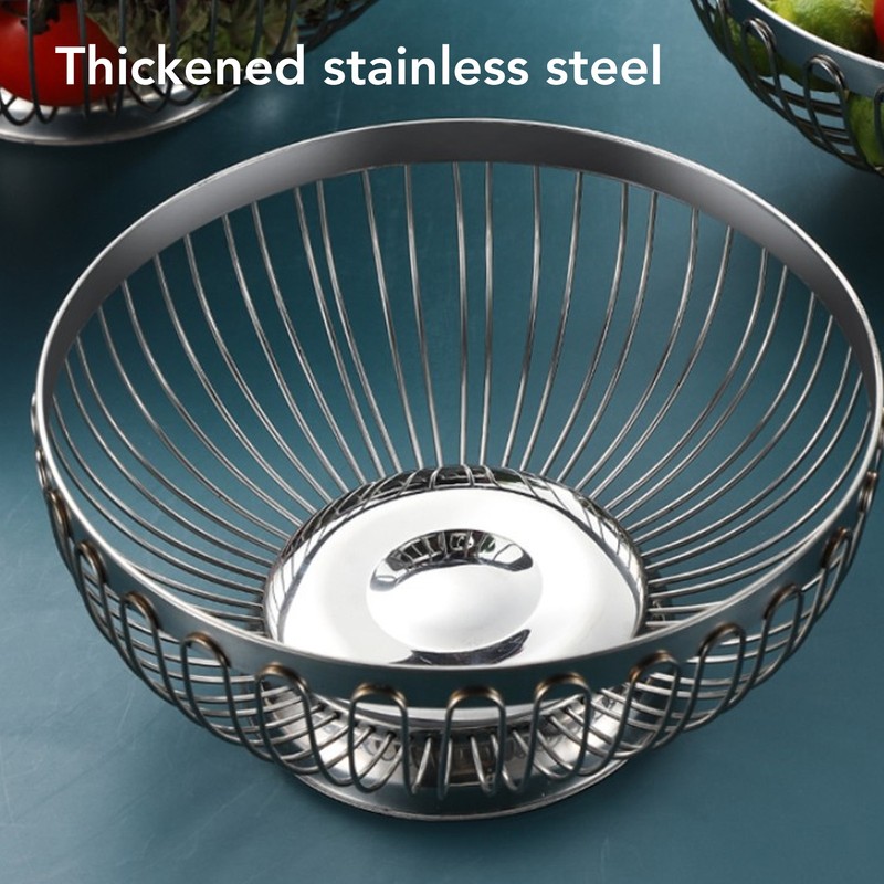 Stainless Steel Fruit Basket Multipurpose Decorative Mirror Polished Large Capacity