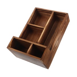 ULTECHNOVO Rustic Wooden Storage Box with Multi Compartment Design Versatile Organizer for Desk Supplies Makeup Jewelry and More Wood Container for Home and Office Use