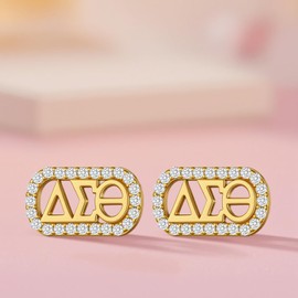 DST Earrings for Women Men 925 Sterling Silver DST Sorority Gifts Sorority Gifts