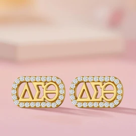 DST Earrings for Women Men 925 Sterling Silver DST Sorority Gifts Sorority Gifts