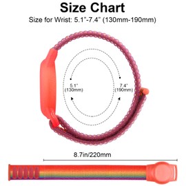 Mugust Bracelet for Kids, Apple Air Tag Protective Holder Case with Nylon Wristband, Anti-Lost Case for GPS Trackers, Toddlers, Boys, Girls and Seniors (Rainbow)