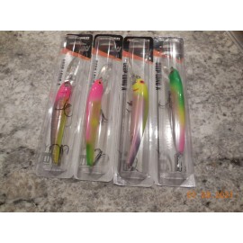 BOMBER  ONE BOMBER DEEP LONG A 25A LURES  WALLEYE. YOU PICK 4 COLORS., - GRAPE CRUSH