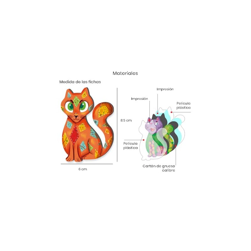 Duck & Donkey Memo Brain Gatos, Juego de Memoria