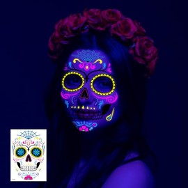 Halloween Tatuajes Temporales de Cara, Tatuajes Temporales de Halloween para Prop Cosplay Halloween Tatto