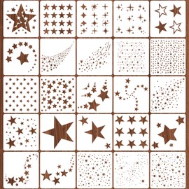 25Pcs Star Stencils for Painting, Reusable Stencils for Crafts