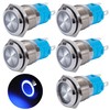QIMEI-SHOP Pressure Switch Waterproof 16 mm Button LED Switch 12-24
