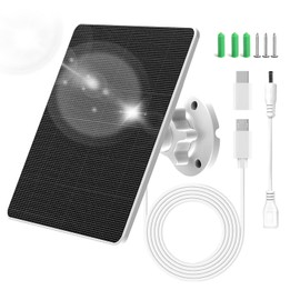 QLAYA 5W Quick Charging for Ring Spotlight Camera Solar Panel, IP67 Weather-Resistant,Eco-Friendly,Cost-Effective Solar Panel for Ring Spotlight Cam, White