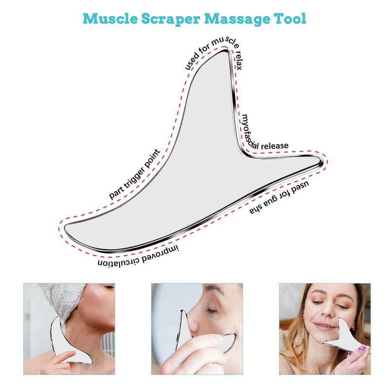 Stainless Steel Gua Sha Muscle Scraper Tool, Myofascial Scraping Tools
