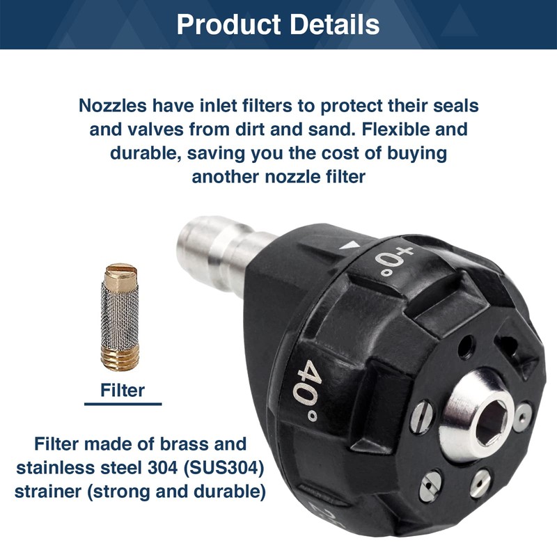DERASL High Pressure Washer Nozzle, 6 in 1 High Pressure