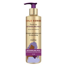 Pantene Gold Series Argan Oil, Sulfate Free, Leave In Detangling Milk And Conditioner For Natural And Curly Hair, 7.6 FL OZ (Pack of 12)