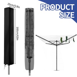 Protective Cover for Rotary Airer, 210D Oxford Cover, Laundry Spider Protective Cover, Clothes Airer Compatible with Leifheit Brabantia Juwel Vileda Rotary Airer (160 x 15 x 15 cm)