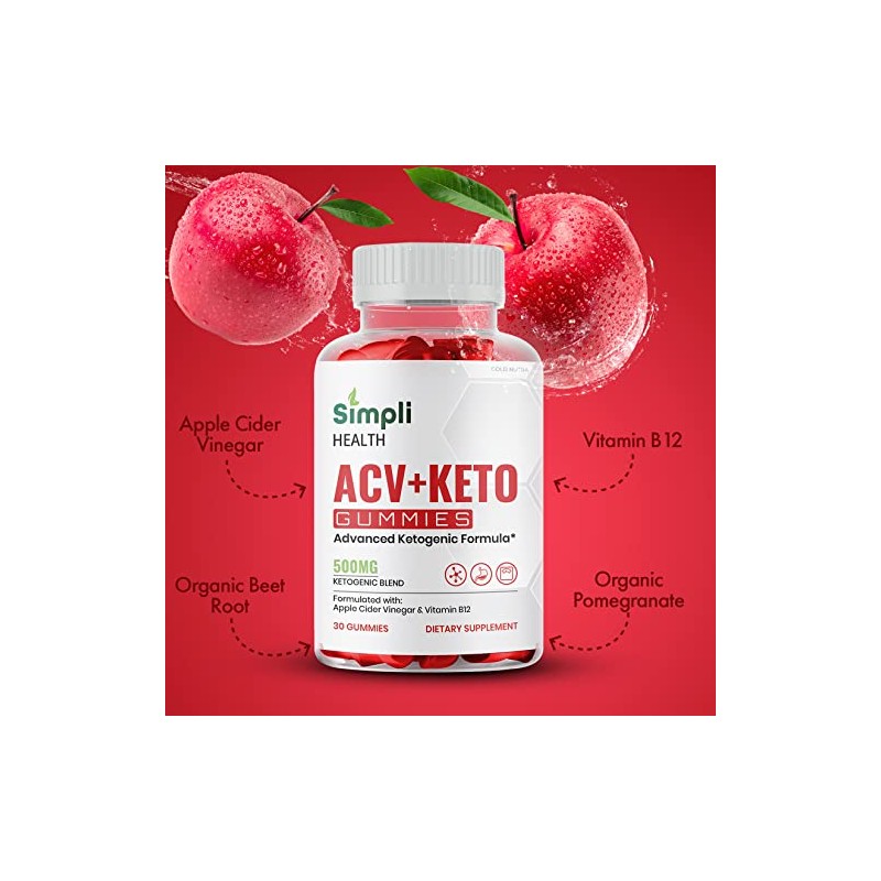 (1 Pack) Simpli Health ACV Keto Gummies, Maximum Strength