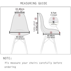 JUNZHE Shell Chair Covers Retro Chair Slipcovers Stretch Spandex Printing Lounge Corner Chair Protector for Dining Kitchen Party Banquet Club Home Decor (Light Grey, Set of 4)