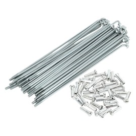 TUCKBOLD Bicycle Spokes Bike Wheel Spokes Silver Tone Nipple 1 Set 14G 114mm Length Carbon Steel Galvanized
