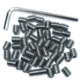 ZDingTech 50pcs Set Screws 1/4-20 x 3/8" inch 304 Stainless Steel Allen Head Hex Hexagon Socket Set Screws with 1/8" Allen Wrench,Set Grub Screws Hex Allen Head Socket Set Screws.(3/8" Length)