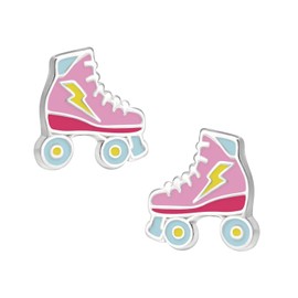 Zenvie Dainty Colourful Roller Skates Sterling Silver Stud Earrings, Sterling silver