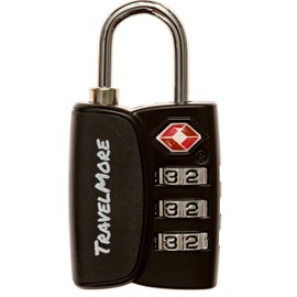 1-Pack TSA Approved 3-Digit Luggage Lock with Open Alert Indicator for Travel Suitcases & Baggage | Luggage Lock | TSA Lock | Black