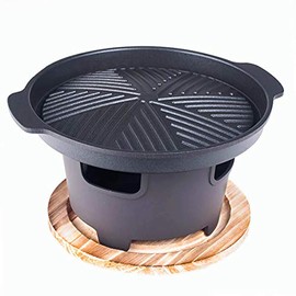 Happy Sales HSHG-ALMCNR Japanese 7" D Tabletop Portable Hibachi Yakiniku Grill, Nonstick Die-Cast Aluminum